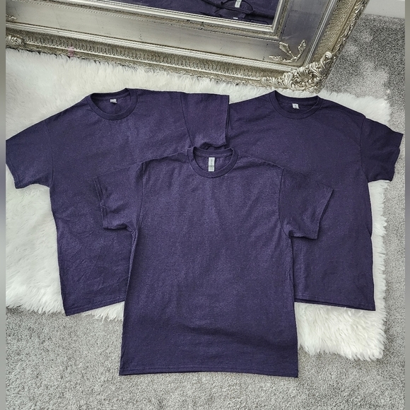 Gildan Basic Heavy Cotton Tshirts. Bundle of 3. Dark Purple. New without… - Picture 1 of 6